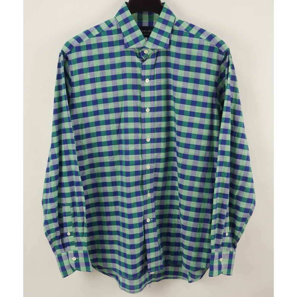 Ledbury Summer‎ Oxford Lightweight Cotton Check Cutaway Collar Shirt Men's 17-36